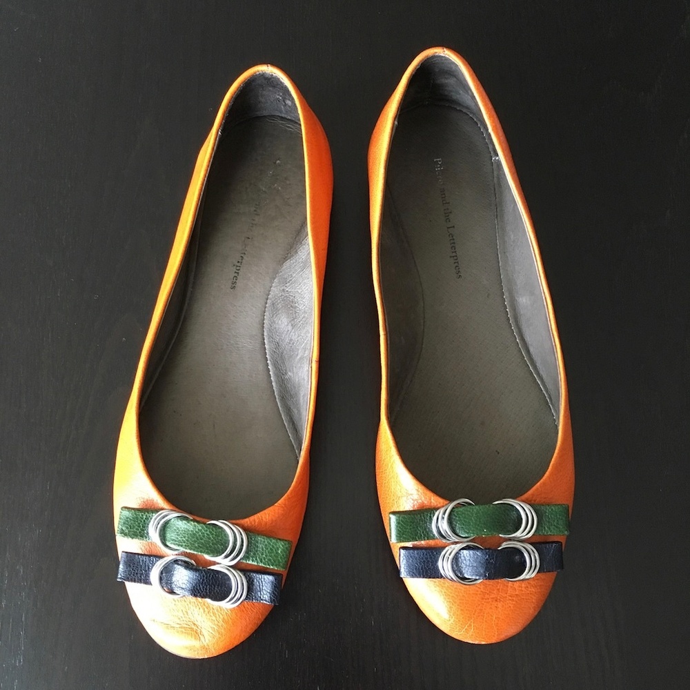 Pilcro and the Letterpress Leather Ballerina Flats